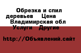 Обрезка и спил деревьев. › Цена ­ 100 - Владимирская обл. Услуги » Другие   